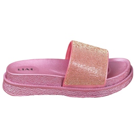 SHELOVET Chinelos em plataforma alta rosa