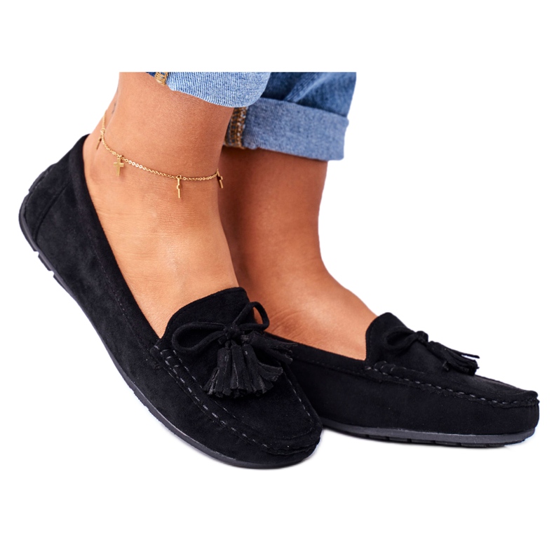 EVE Mocassim feminino camurça 20PB35-2003 preto Donna Mia