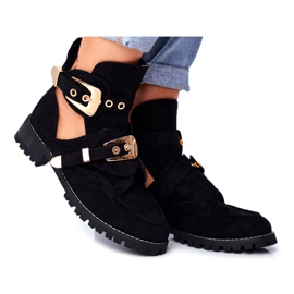 Sapatos recortados de camurça preta Lu Boo Rock Girl preto