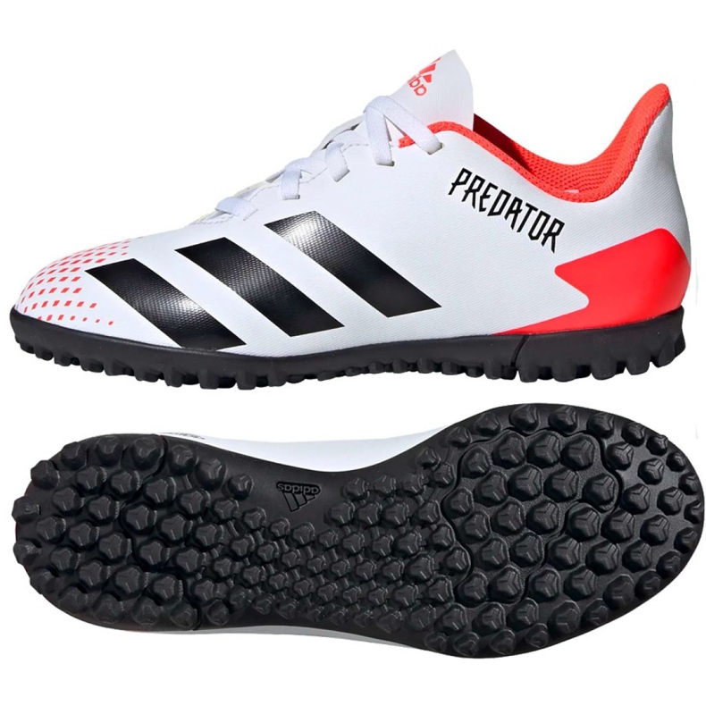 Chuteiras Adidas Predator 20.4 FxG Jr EG0933 multicolorido branco