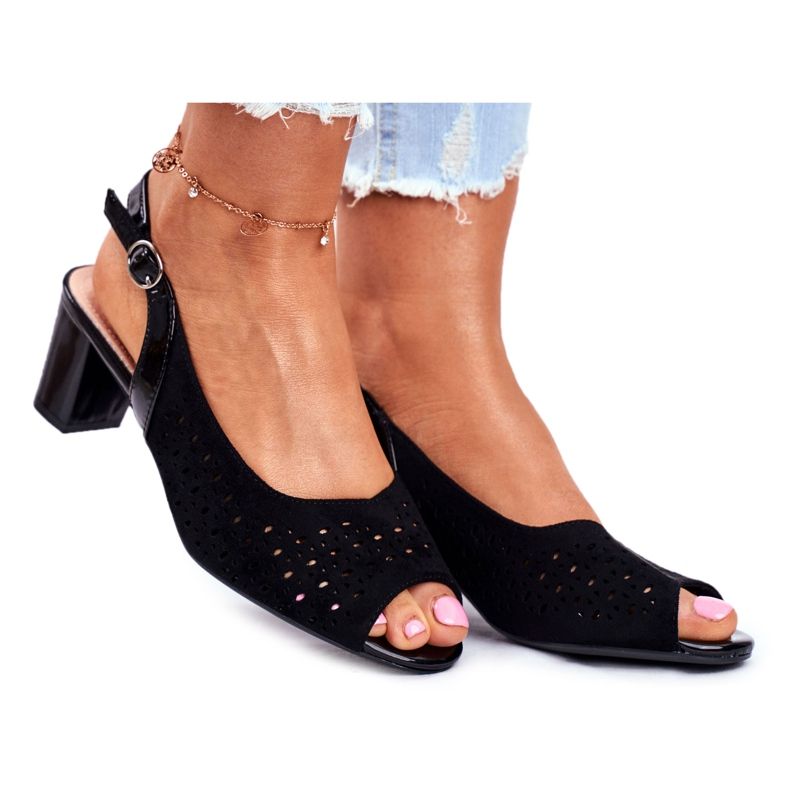 Sandálias Femininas com Salto Alto Sergio Leone Preta SK832 preto