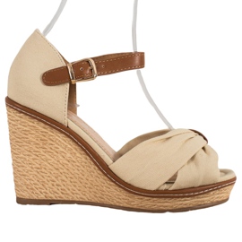 SHELOVET Sandálias de salto alto marrom