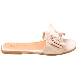 Mannika Chinelos com laço marrom