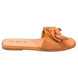 Mannika Chinelos com laço marrom