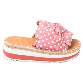 SHELOVET Chinelos em plataforma alta rosa