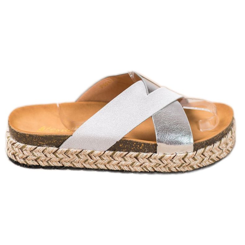 SHELOVET Chinelos na plataforma cinza