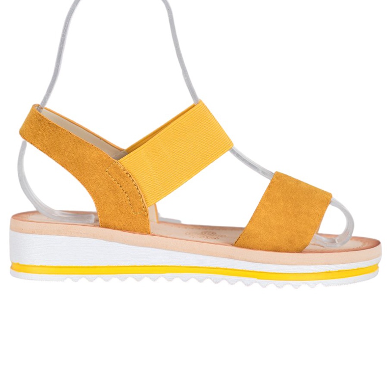 Mannika Sandálias de camurça na plataforma amarelo