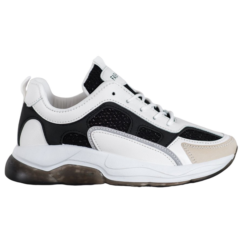 Via Giulia  Tênis Com Brilho Da Moda branco preto