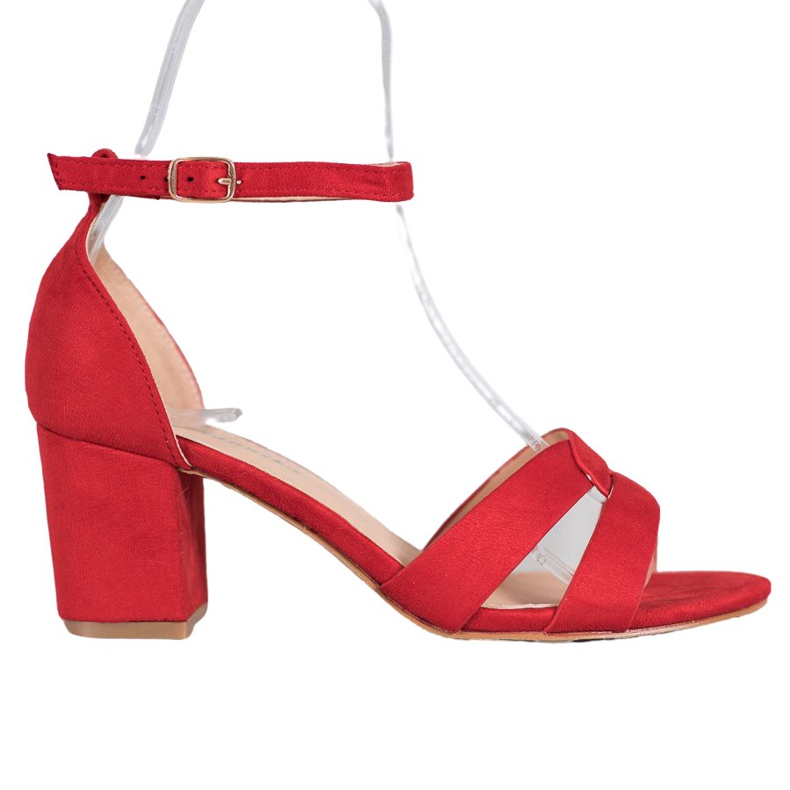 Mannika Sandálias de camurça vermelho