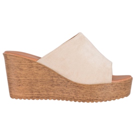 Renda Sandálias de salto alto marrom