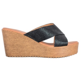 Renda Chinelos Black Wedge preto