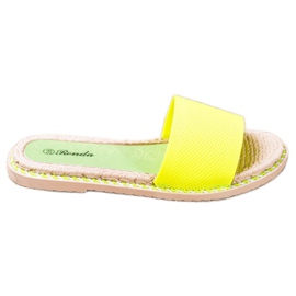 Renda Chinelos têxteis neon verde amarelo