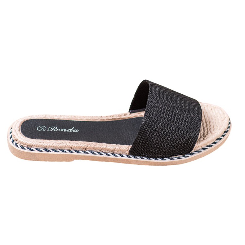 Renda Chinelos têxteis pretos