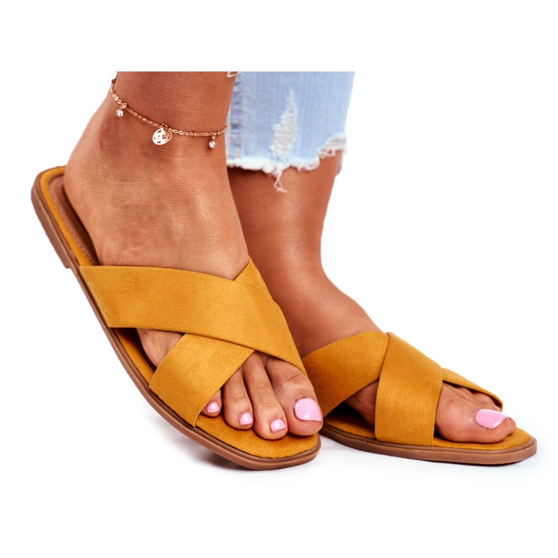 Chinelos femininos, listras, amarelo Filipinas