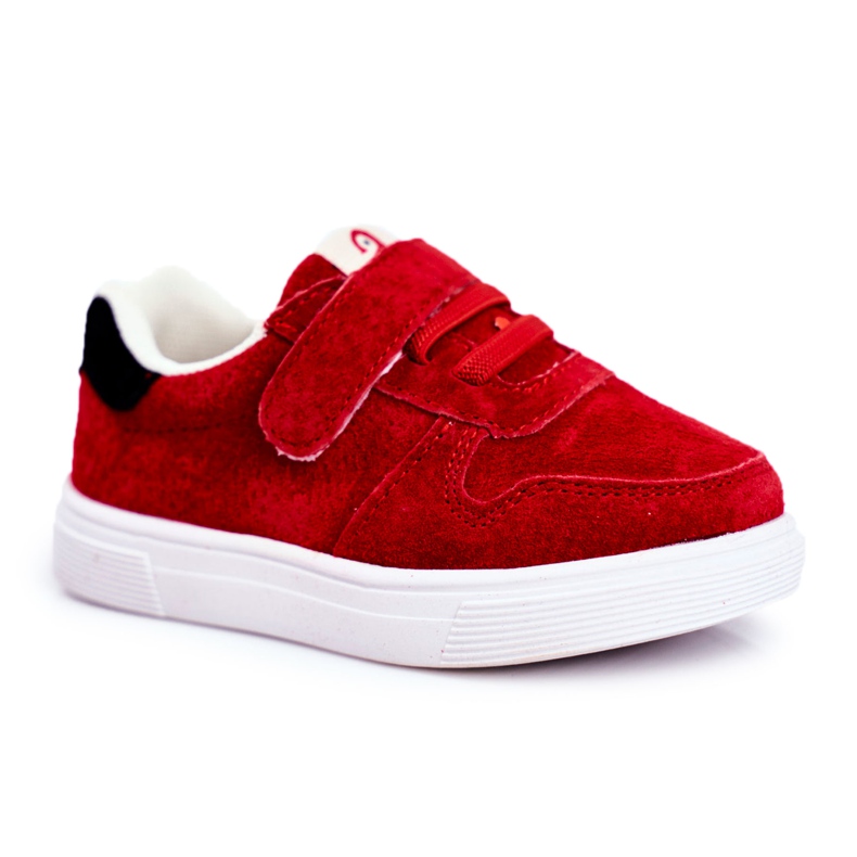 Apawwa Tênis infantil camurça velcro vermelho trelmo