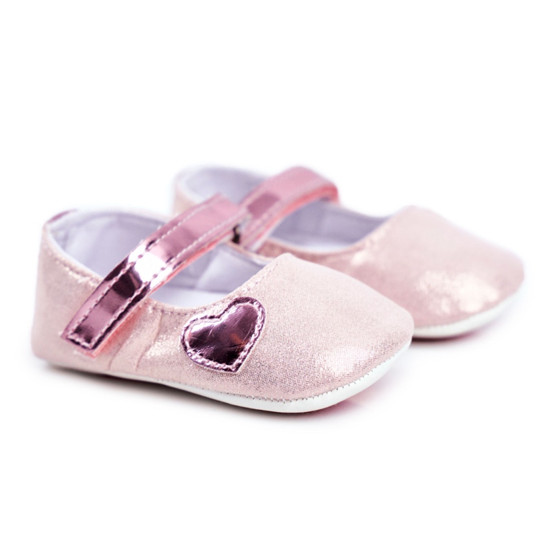 Apawwa Tênis infantil velcro batismo rosa Bellawa