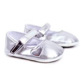 Apawwa Tênis infantil com velcro Baptism Silver Bellawa cinza