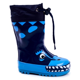Apawwa Botas de chuva de borracha para crianças Tubarão Mordeso Azul marinho azul-marinho