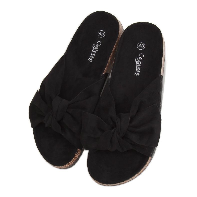 Chinelos de cortiça preta G-580 preto