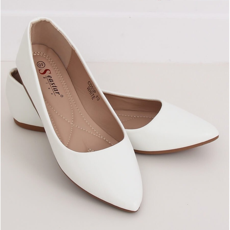 Bailarinas com dedos amendoados branco CD53P Branco