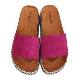 Chinelos femininos violeta BQ-50 rosa vermelha roxo