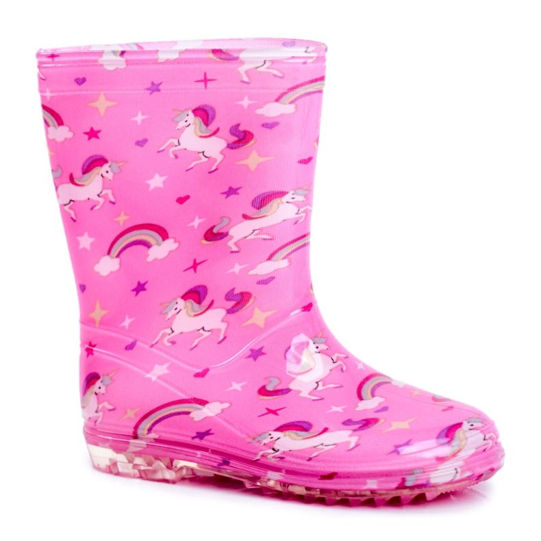 Botas de chuva de borracha para crianças Pink Unicorn rosa