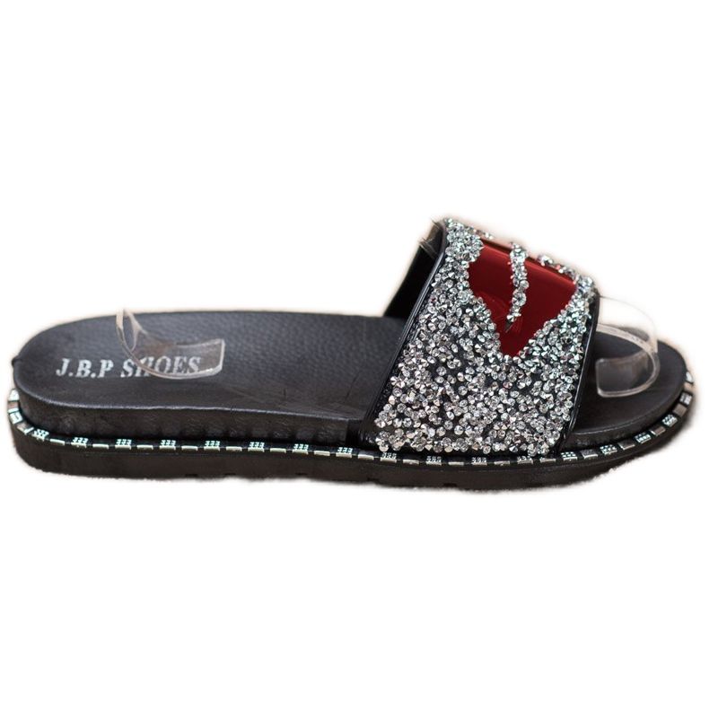 SHELOVET Chinelos prateados com aplicação cinza SHELOVET Chinelos prateados com aplicação cinza