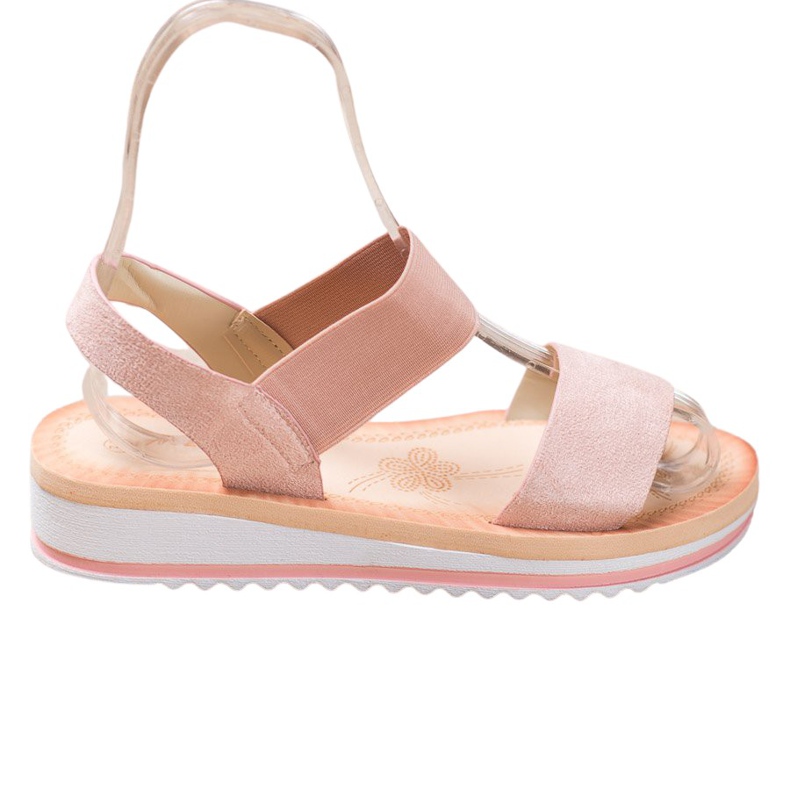 Mannika Sandálias de camurça na plataforma rosa