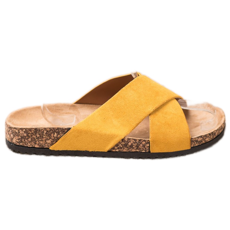 Nio Nio Chinelos casuais na plataforma amarelo