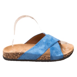 Nio Nio Chinelos casuais na plataforma azul