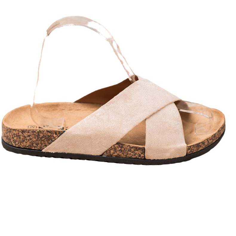 Nio Nio Chinelos casuais na plataforma bege