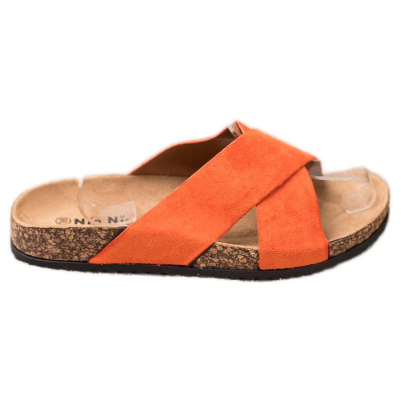 Nio Nio Chinelos casuais na plataforma laranja