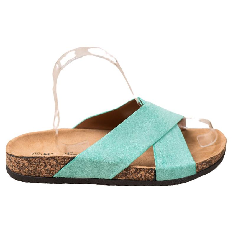 Nio Nio Chinelos casuais na plataforma verde