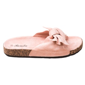 Renda Chinelos confortáveis ​​com laço rosa