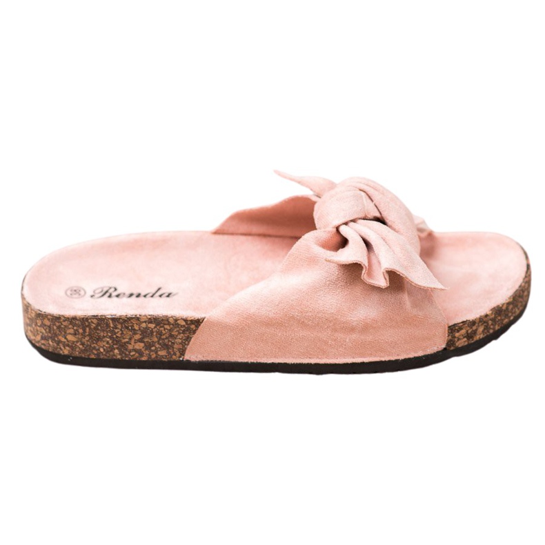 Renda Chinelos confortáveis ​​com laço rosa