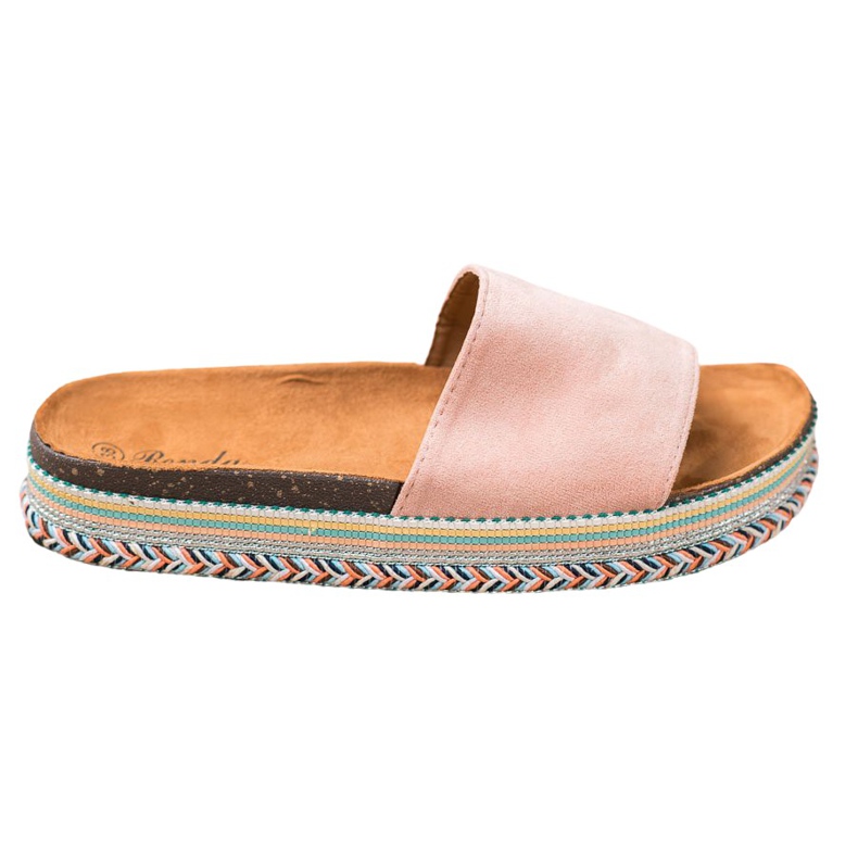 Renda Chinelos na plataforma rosa