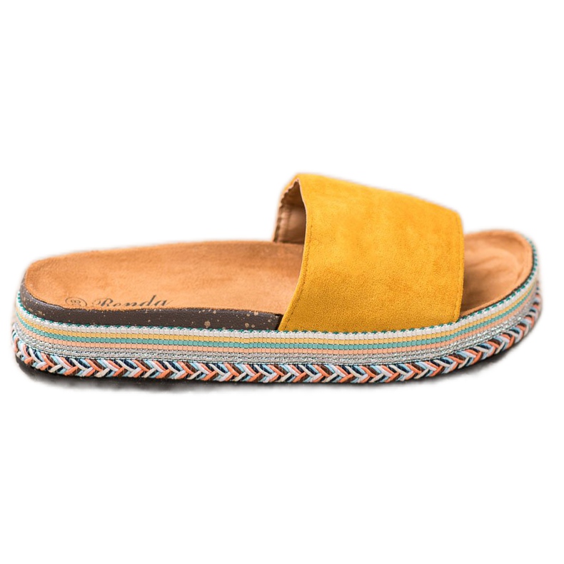 Renda Chinelos na plataforma amarelo