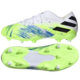 Chuteiras Adidas Nemeziz 19.1 Fg Jr EG7239 multicolorido branco