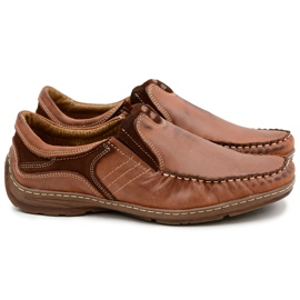 KOMODO Mocassim de couro masculino clássico marrom Pedro