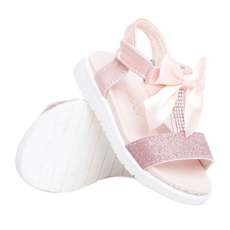 FRROCK Sandálias infantis com velcro para meninas champanhe Bella multicolorido rosa FRROCK Sandálias infantis com velcro para meninas champanhe Bella multicolorido rosa