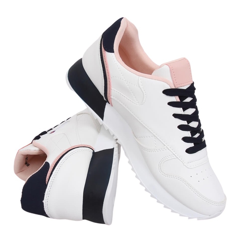 Calçados esportivos femininos brancos BK938 BRANCO / MARINHA azul marinho