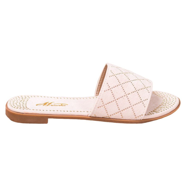 SHELOVET Chinelos elegantes de camurça rosa