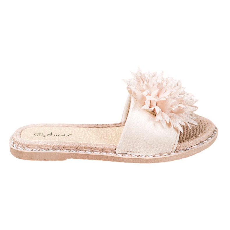 Anesia Paris Chinelos elegantes com enfeite bege Anesia Paris Chinelos elegantes com enfeite bege