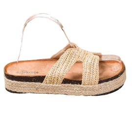 SHELOVET Chinelos casuais confortáveis marrom