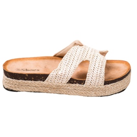 SHELOVET Chinelos casuais confortáveis marrom