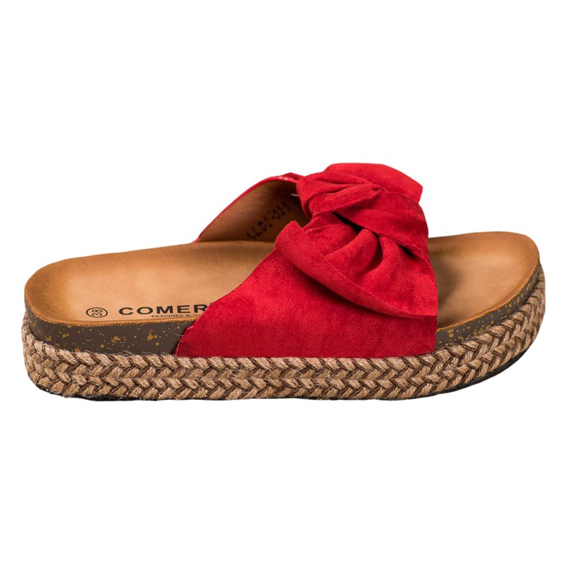 Comer Chinelos em plataforma alta vermelho