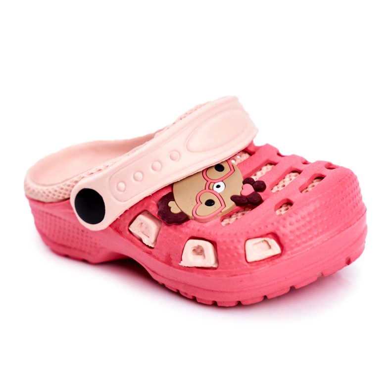 Giolan Chinelos infantis de espuma crocs vermelho doce de pelúcia multicolorido