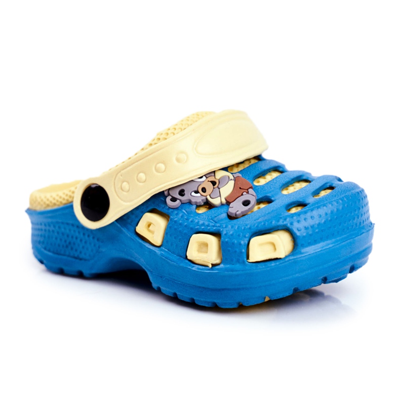 Giolan Chinelos de espuma infantil Kroks Small Koala azul amarelo