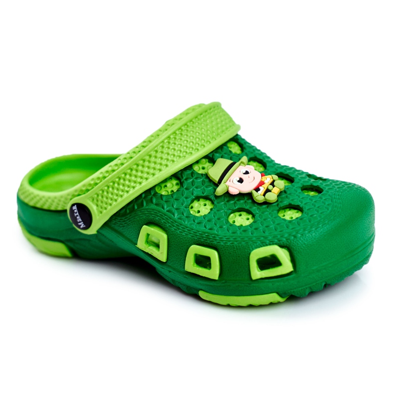 Giolan Chinelos infantis de espuma Crocs Green Cowboy verde