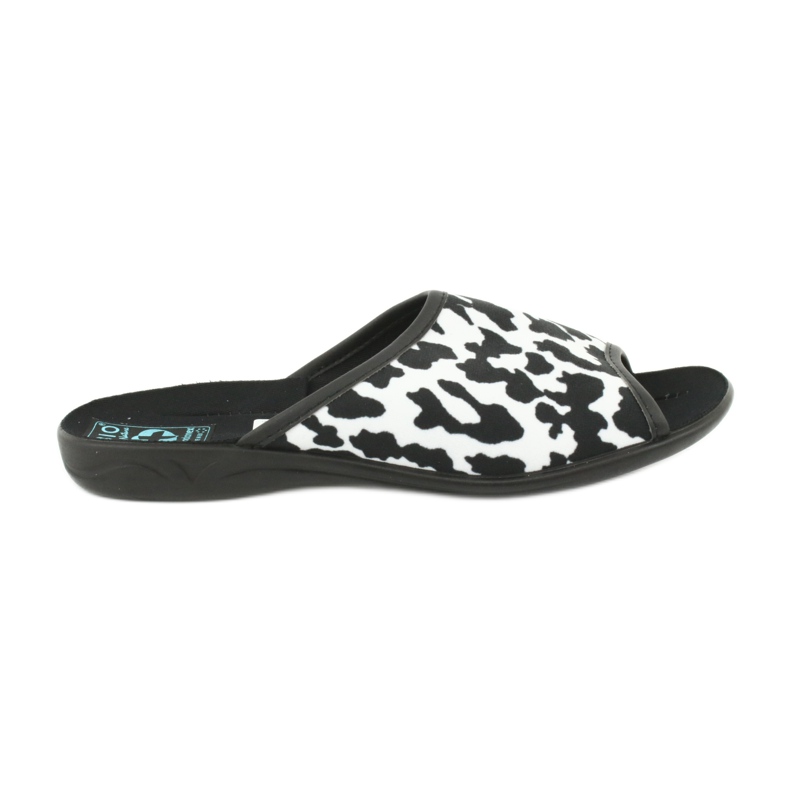 Chinelos femininos de leopardo Adanex 24957 branco preto